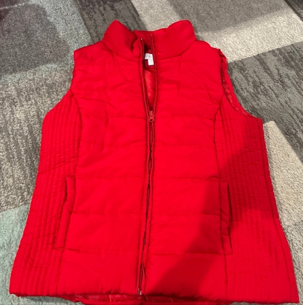 New York & Company Red Quilted Vest